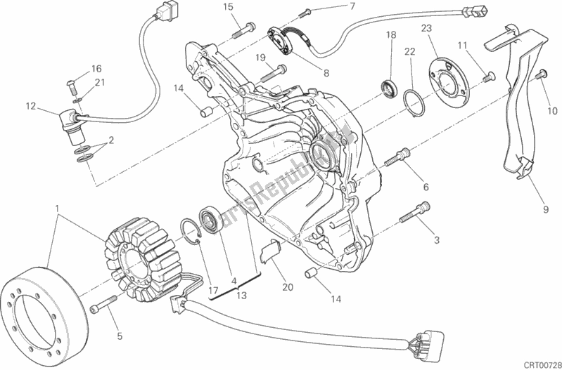 All parts for the Generator Cover of the Ducati Diavel Xdiavel Thailand 1260 2017